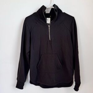 NWT All in Motion Core Fleece Half Zip Legging Length Black Sweatshirt Size XS